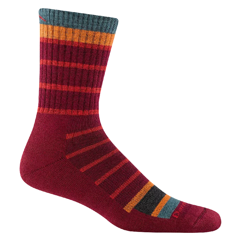 Men's Via Ferrata Micro Crew Midweight with Cushion Hiking Sock - Burgundy