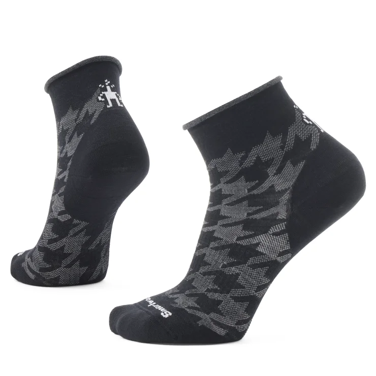 Everyday Lifestyle Hounds Tooth Ankle Sock - Black