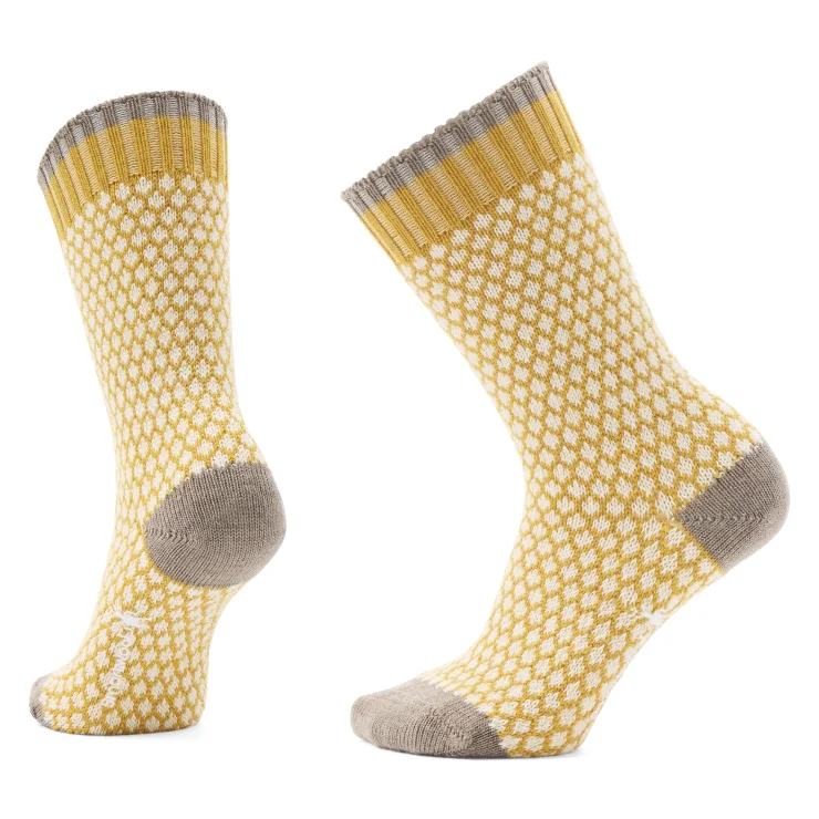 Everyday Popcorn Polka Dot Crew Sock - Honey Gold