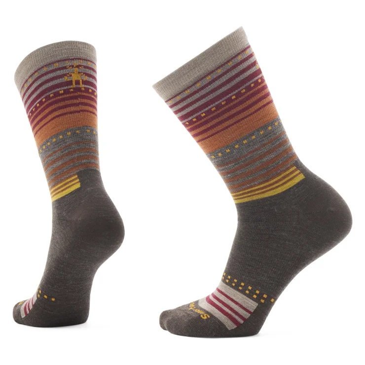 Everyday Stitch Stripe Crew Sock - Chestnut