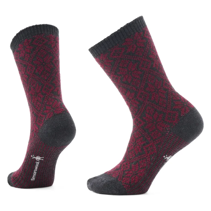 Everyday Traditional Snowflake Crew Sock - Tibetan Red