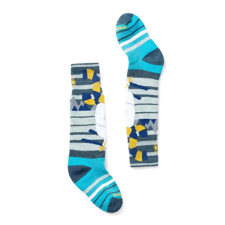 Kids' Wintersport Full Cushion Yeti Pattern Over-the-Calf Sock - Twilight Blue