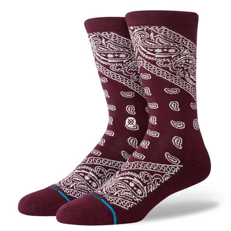 Barrio Cotton Crew Sock - Wine