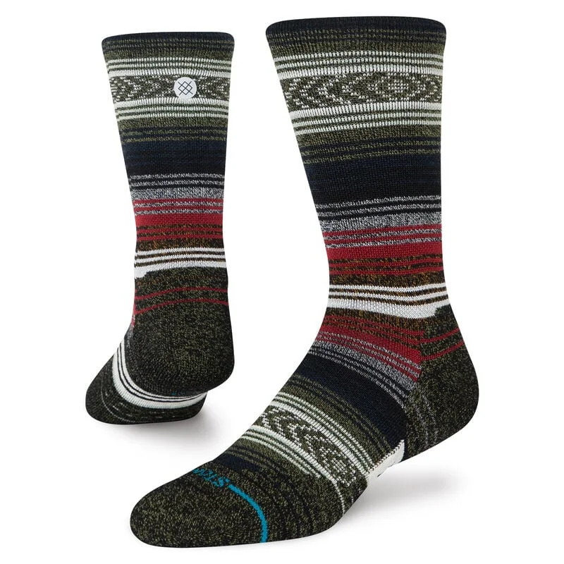 Medium Performance Wool Crew Sock - Black/Red