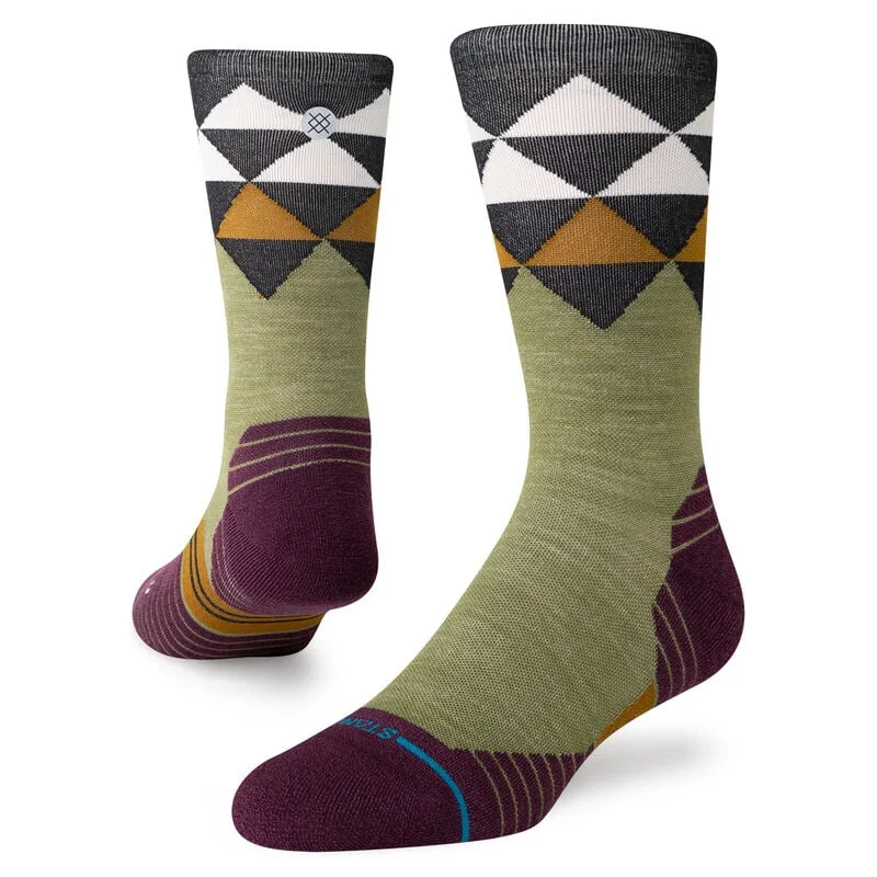 Women's Quadrilateral Light Performance Wool Crew Sock - Black