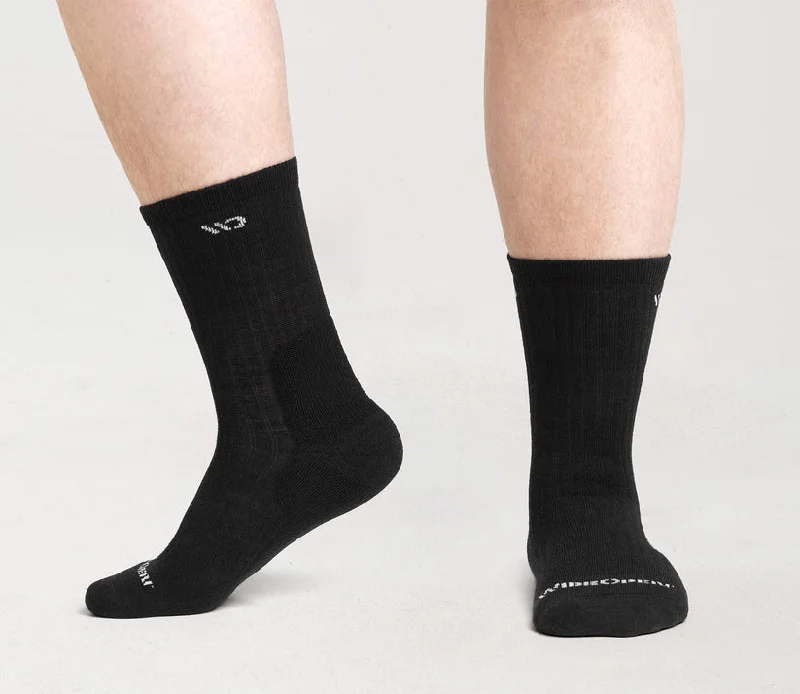 Men's Solid Midweight Cushioned Micro Crew Sock - Black