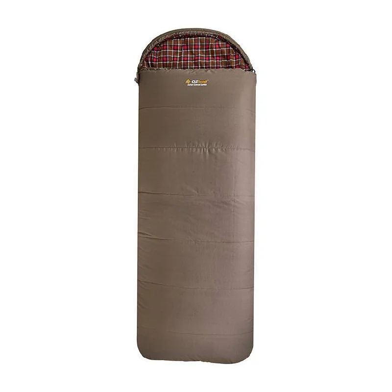 Oztrail Cotton Canvas Jumbo Hooded Sleeping Bag