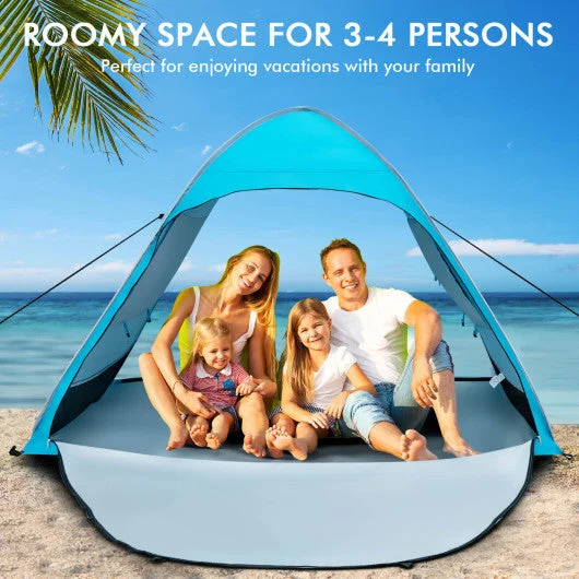 Automatic Pop-up Beach Tent with Carrying Bag-Blue