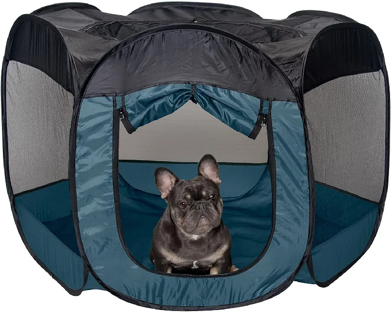 Furhaven Indoor-Outdoor Pop up Exercise Playpen Pet Tent Playground for Small, Medium, and Large Dogs and Cats - Multiple Colors and Sizes