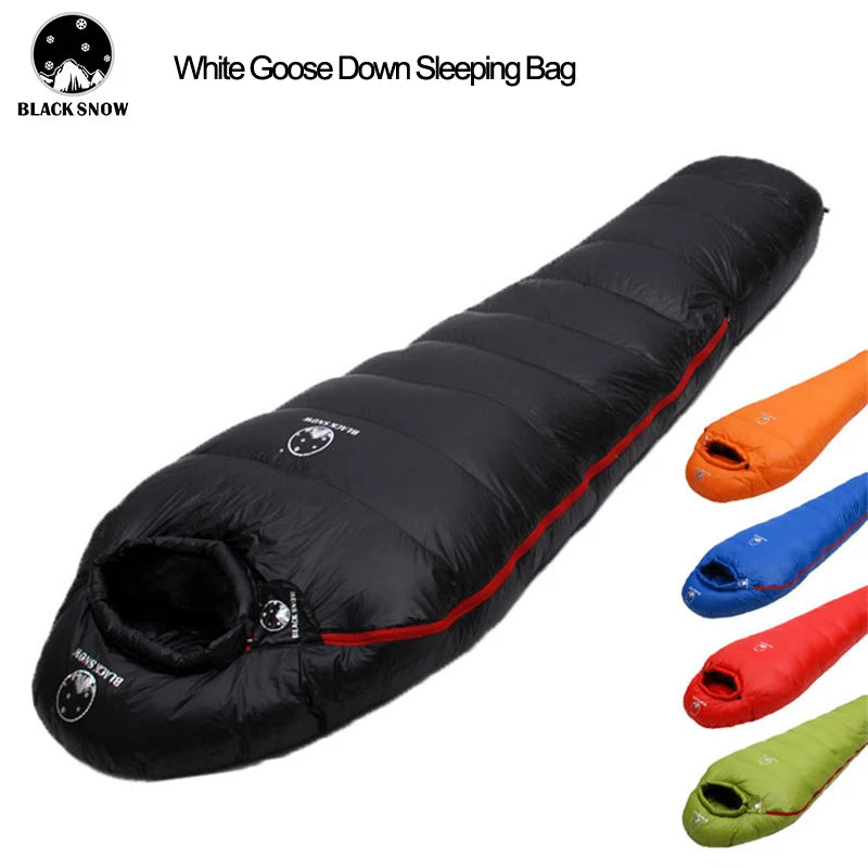 Very Warm White Goose Down Adult Mummy Sleeping Bag Winter Thermal